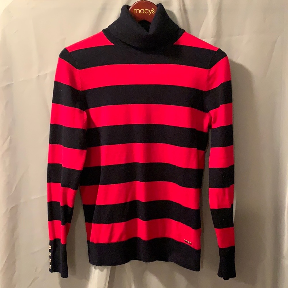 Navy and red striped Tommy Hilfiger turtleneck